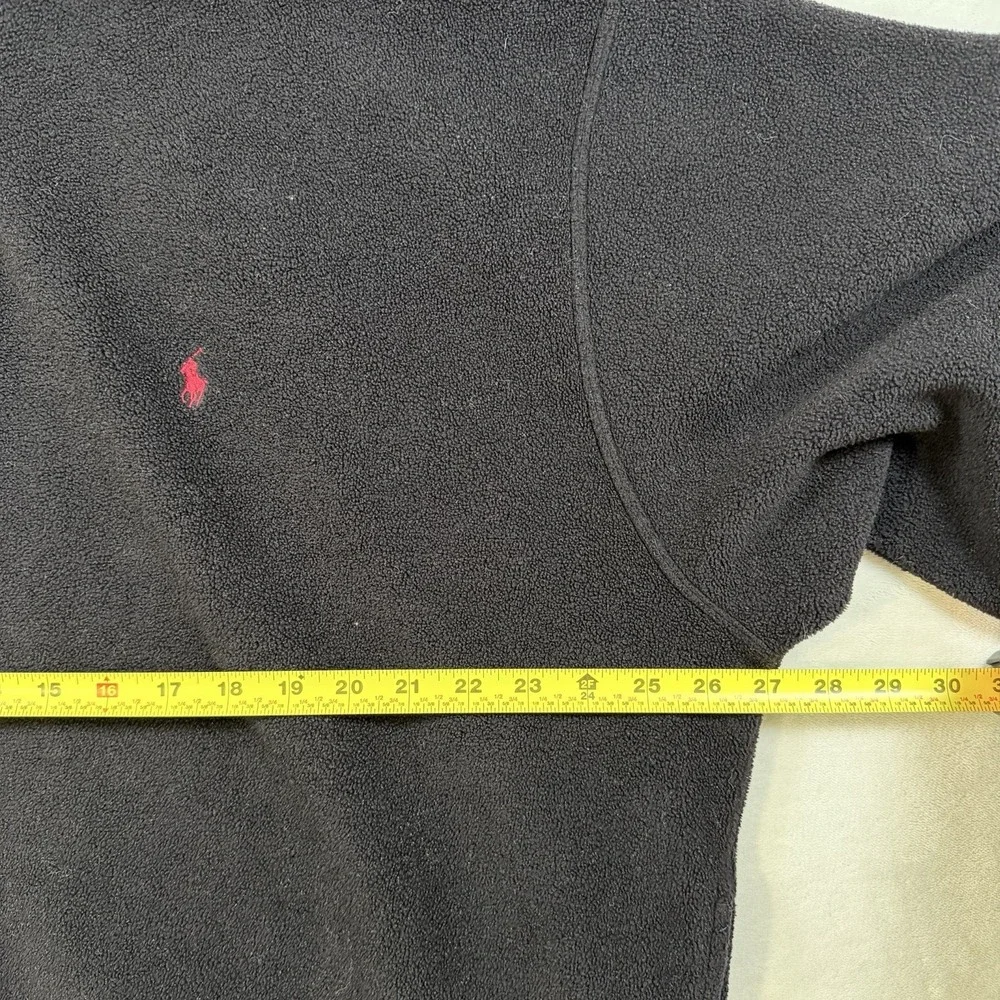 Polo Ralph Lauren 1/4 Zip Fleece Pullover Adult XL Black Red Jacket Embroidered